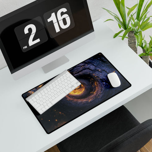 Spiral Nebula Forming Tree Trunk — XXL Gaming Desk Mat — Gaming & Workspace Desk Setup View