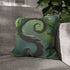 Spiral Tree Growing Upside Down — 40×40 Cushion Cover — Sofa & Living Room Lifestyle View