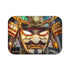 Stained Glass Samurai Mask (Edition II) — 61×43 Memory Foam Bath Mat — Top-Down Velvet Microfibre Artwork View
