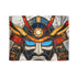 Stained Glass Samurai Mask (Edition III) — 50×60 Plush Throw Blanket — Full Spread Plush Fleece Artwork View