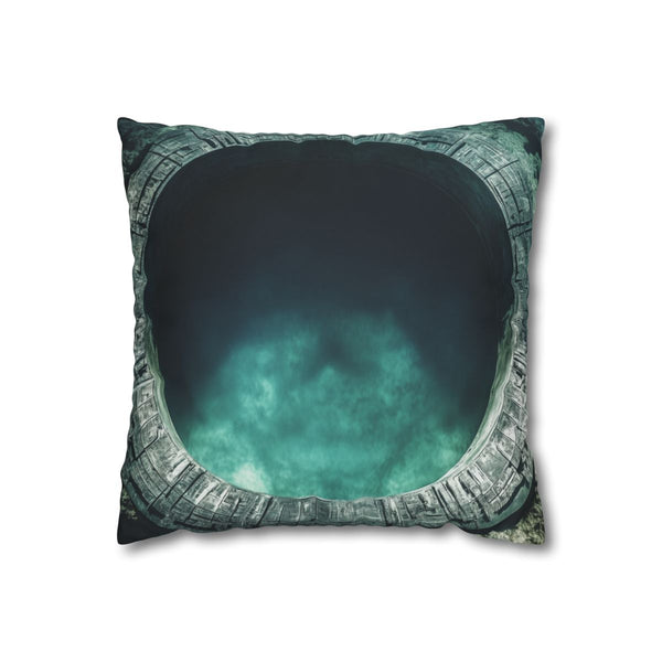 Stargate Opening Beneath Ocean Floor Double-Sided Square Cushion Cover