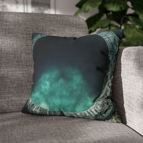 Stargate Opening Beneath Ocean Floor Double-Sided Square Cushion Cover