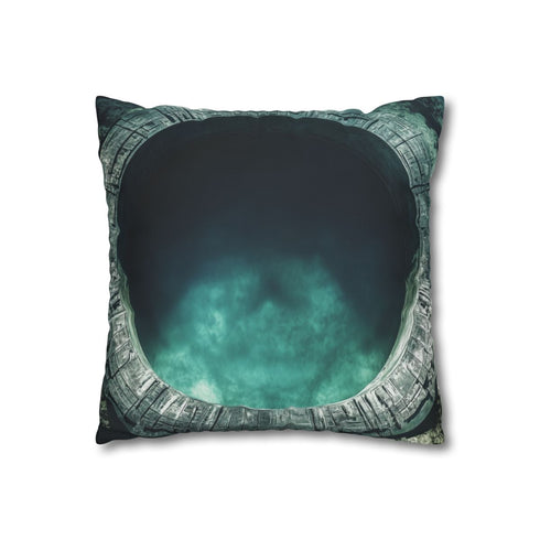 Stargate Opening Beneath Ocean Floor Double-Sided Square Cushion Cover