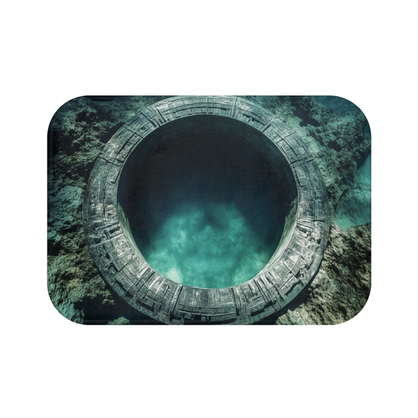 Stargate Opening Beneath Ocean Floor — Memory Foam Bath Mat — Top-Down Memory Foam Bath Mat View