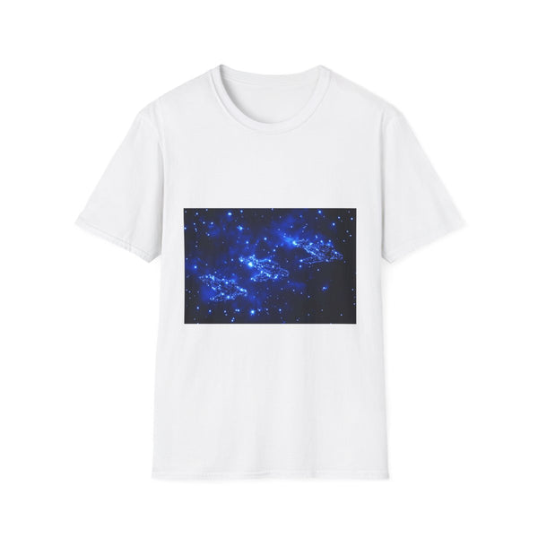 Starships Forming Constellation Symbol Graphic Unisex Softstyle T-Shirt - Front View