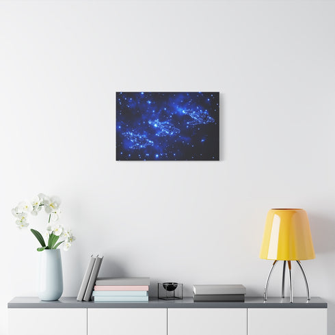 Starships Forming Constellation Symbol — Stretched Canvas Wall Art — Living Room Wall Lifestyle View