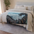 Steam Powered Dragon Curled on Mountain — 50×60 Plush Throw Blanket — 300 GSM Plush Coral Fleece Texture Close-Up
