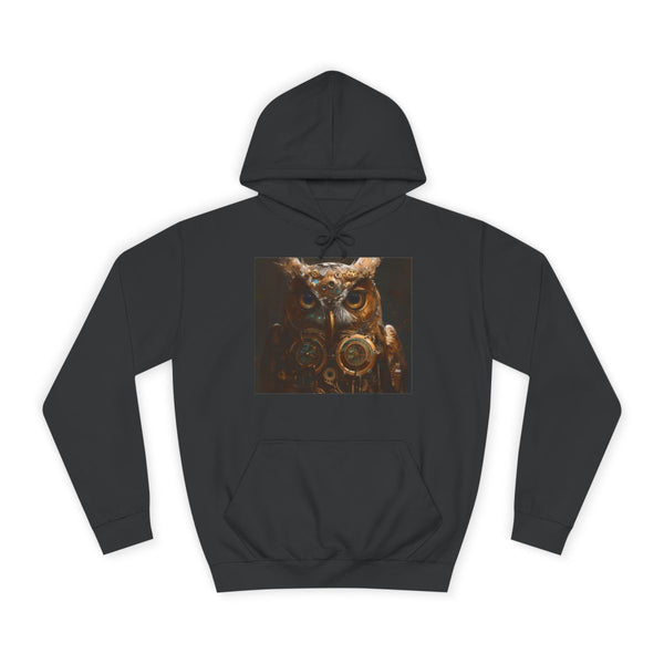 Steampunk Owl — Heavyweight Graphic Hoodie — Front Heavyweight Fleece Hoodie View