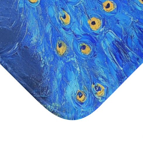 Sticky Lacquer Relief Minimalist Composition Chinese Luxury Memory Foam Bath Mat - Microfibre Texture Close-Up