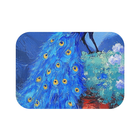 Sticky Lacquer Relief Minimalist Composition Chinese Luxury Memory Foam Bath Mat - Top View