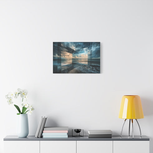 Storm Breaking Through Layered Dimension — Stretched Canvas Wall Art — Living Room Wall Lifestyle View