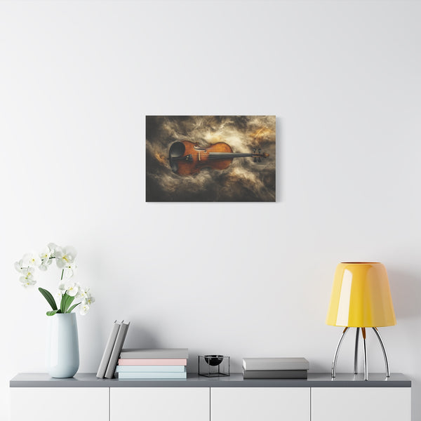 Storm Brewing from a Violin (Edition II) — Stretched Canvas Wall Art — Living Room Wall Lifestyle View