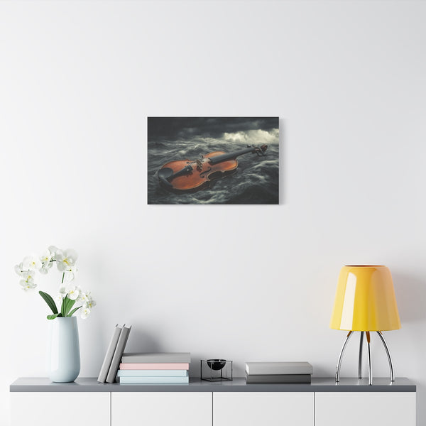 Storm Brewing from a Violin (Edition III) — Stretched Canvas Wall Art — Living Room Wall Lifestyle View