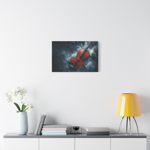 Storm Brewing from a Violin — 24×16 Canvas Wall Art — Living Room Wall Lifestyle View