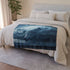Storm Cloud Shaped Like Wolf — Plush Fleece Throw Blanket — Drape over Sofa & Bed Lifestyle View