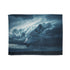 Storm Cloud Shaped Like Wolf — Plush Fleece Throw Blanket — Full Spread Plush Fleece Artwork View