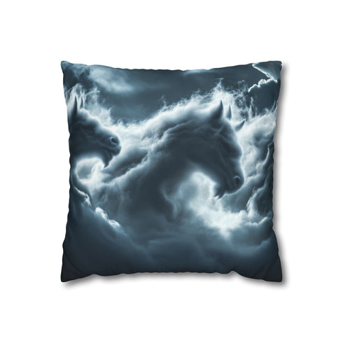 Storm Clouds Shaped Like Mythical Beasts — 40×40 Cushion Cover — Front 40×40 cm Square Cushion View
