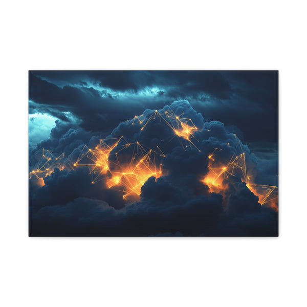 Storm Clouds with Glowing Geometric Vein (Edition II) — 24×16 Canvas Wall Art — Front Gallery-Wrapped Canvas View