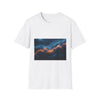 Storm Clouds with Glowing Geometric Vein Graphic Unisex Softstyle T-Shirt - Front View