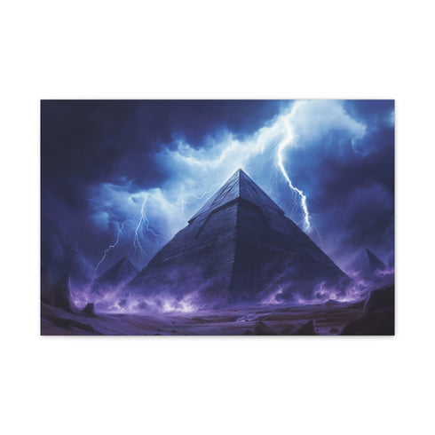 Storm Over an Electric Pyramid — 24×16 Canvas Wall Art — Front Gallery-Wrapped Canvas View