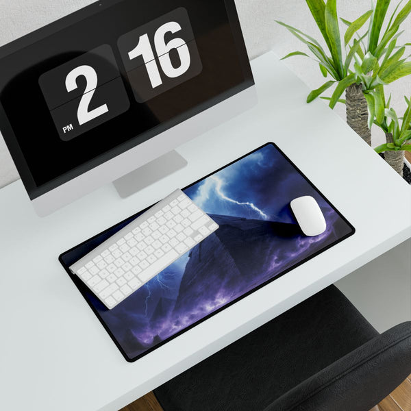 Storm Over an Electric Pyramid — XXL Gaming Desk Mat — Gaming & Workspace Desk Setup View