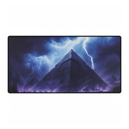 Storm Over an Electric Pyramid — XXL Gaming Desk Mat — Full Top-Down Artwork View
