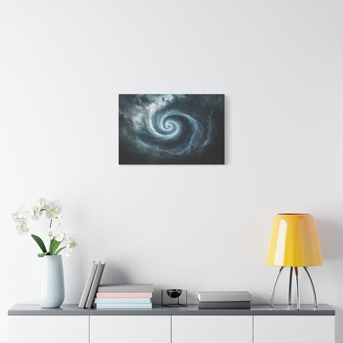Storm Shaped Like Spiral Eye — Stretched Canvas Wall Art — Living Room Wall Lifestyle View