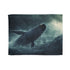 Storm Whale Breaching Skys Edge — 50×60 Plush Throw Blanket — Full Flat Artwork View