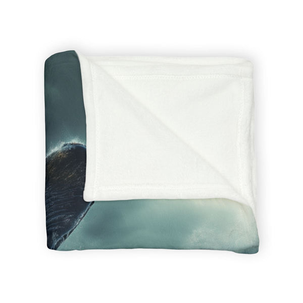 Storm Whale Breaching Skys Edge Plush Fleece Throw Blanket