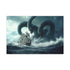 Stormy Sea with Ship Battling Kraken — 24×16 Canvas Wall Art — Front Gallery-Wrapped Canvas View
