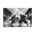 Street Samurai Mid Battle in Storm — 24×16 Canvas Wall Art — Front Gallery-Wrapped Canvas View