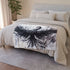 Stylized Phoenix Rising from Ink (Edition III) — 50×60 Plush Throw Blanket — Draped Over Sofa & Bed Lifestyle View