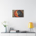 Stylized Yin Yang Made of Waves and Fire — Stretched Canvas Wall Art — Living Room Wall Lifestyle View