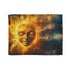 Sun God Painted with Nebulae — 50×60 Plush Throw Blanket — Full Spread Plush Fleece Artwork View
