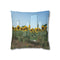 Sunflower Field with Floating Mirrors — Double-Sided Cushion Cover — Front Double-Sided Cushion View
