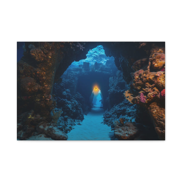 Sunken City Glowing Through Coral Reef (Edition III) — 24×16 Canvas Wall Art — Front Gallery-Wrapped Canvas View