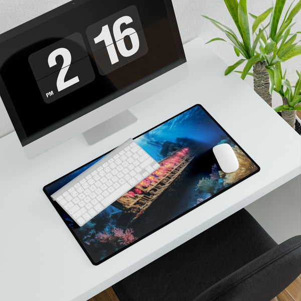 Sunken City Glowing Through Coral Reef (Edition III) — XXL Gaming Desk Mat — Gaming & Workspace Desk Setup View