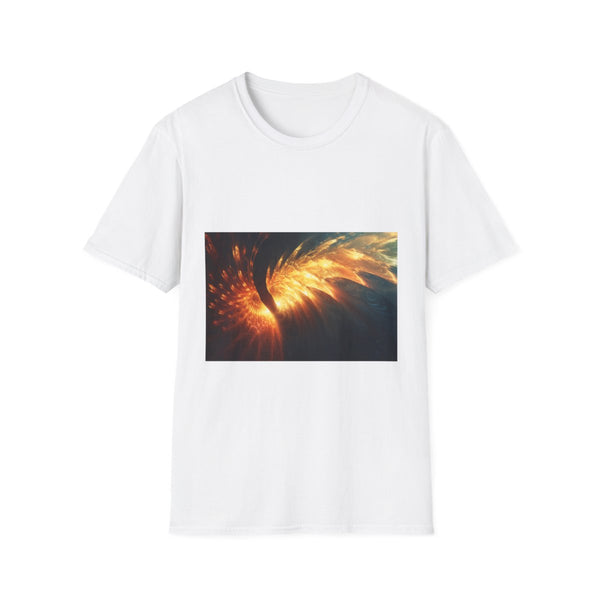 Sunlight Forming Fractal Wings (Edition II) — Unisex Graphic Cotton T-Shirt — Front Graphic T-Shirt Print View