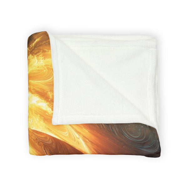 Sunlight Forming Fractal Wings Plush Fleece Throw Blanket