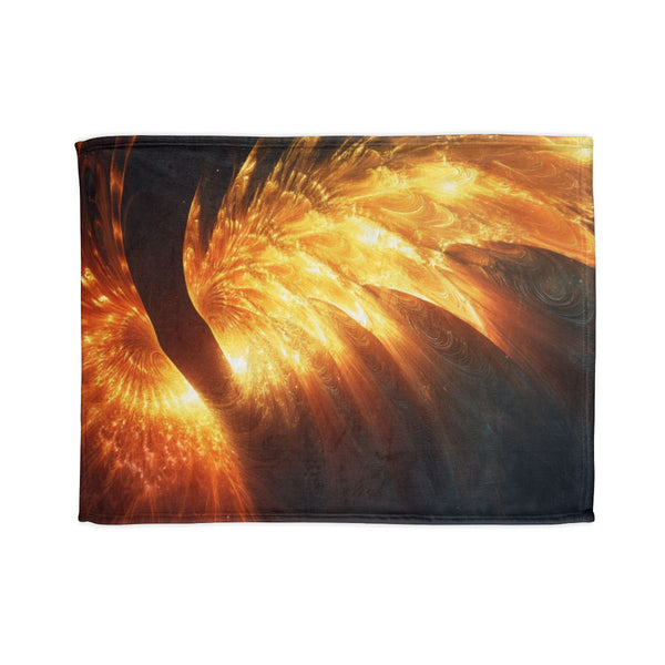 Sunlight Forming Fractal Wings Plush Fleece Throw Blanket