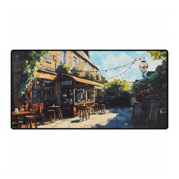 Sunny English Pub Painting (Edition VI) — XXL Gaming Desk Mat — Full Top-Down Artwork View