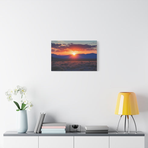 Sunrise over Alien Landscape (Edition IV) — 24×16 Canvas Wall Art — Living Room Wall Lifestyle View