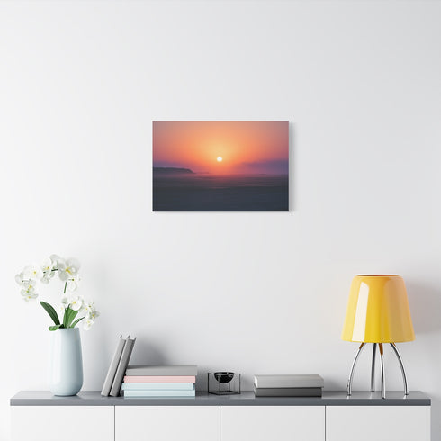 Sunrise over Alien Landscape — 24×16 Canvas Wall Art — Living Room Wall Lifestyle View