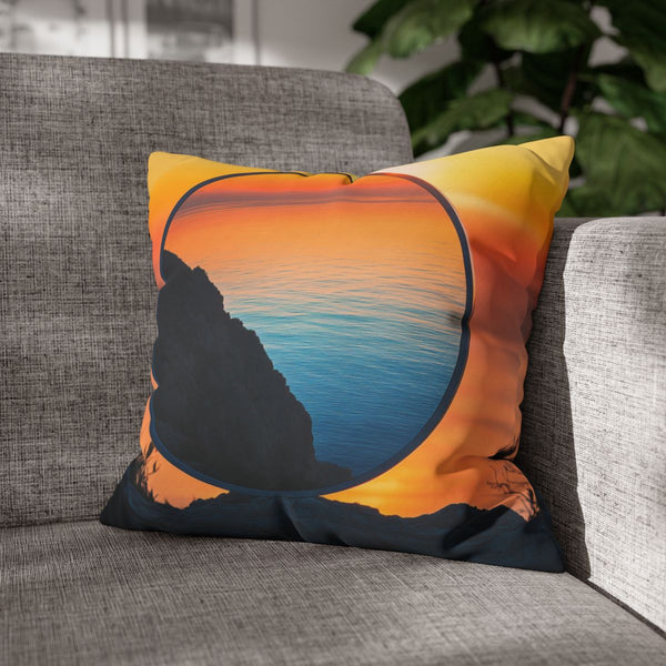 Sunrise Reflecting on Infinity Mirror (Edition III) — Double-Sided Cushion Cover — Sofa & Armchair Living Room Lifestyle View