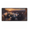 Sunset Canyon with Floating Bioluminescent Jellyfish — XL & XXL Desk Mat — Full Top-Down Artwork View
