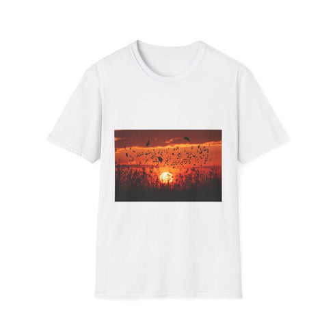 Sunset Made of Music Notes Graphic Unisex Softstyle T-Shirt - Front View