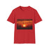 Sunset Made of Music Notes Graphic Unisex Softstyle T-Shirt - Red Variant