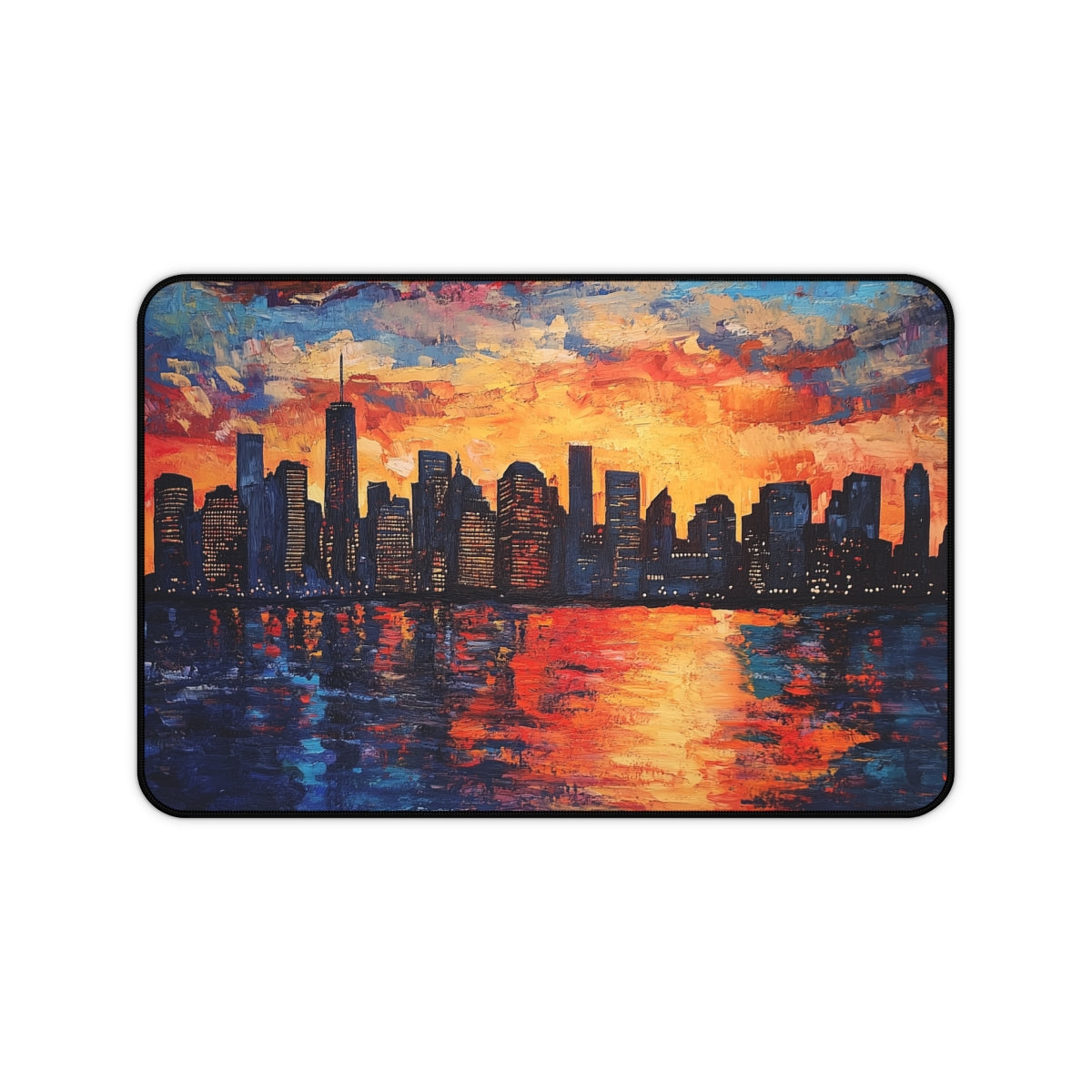 "Sunset Skyline Desk Mat: New York"