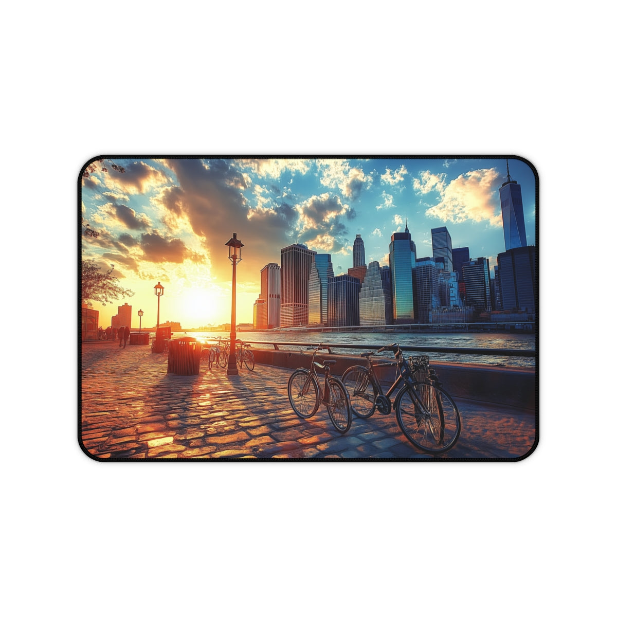 "Sunset Skyline Desk Mat: NYC Dreams"