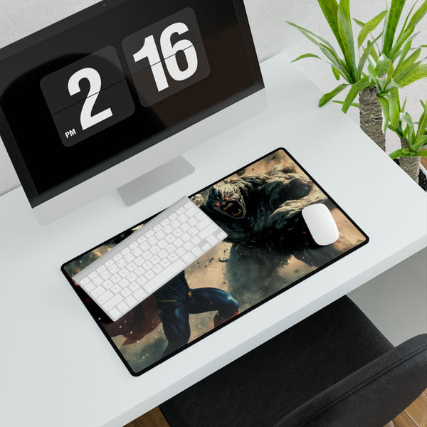Superman Fighting Doomsday (Edition V) — XXL Gaming Desk Mat — Gaming & Workspace Desk Setup View